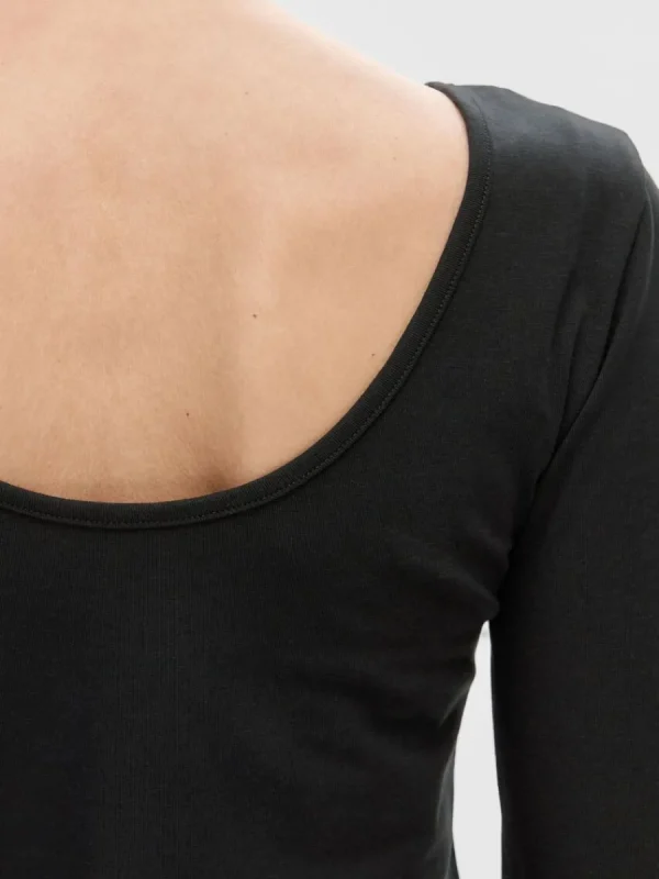 SELECTED VÄNDBAR LÅNGÄRMAD T-SHIRT Black Hot