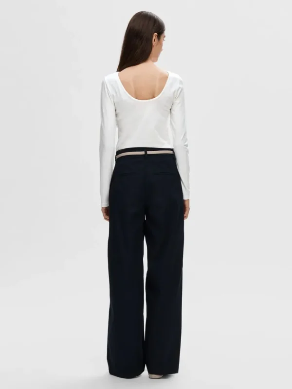 SELECTED VÄNDBAR LÅNGÄRMAD T-SHIRT White Online