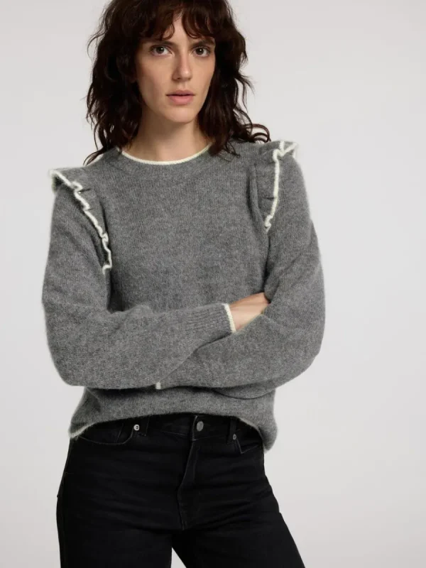 SELECTED VOLANGPRYDD TRÖJA Grey Fashion