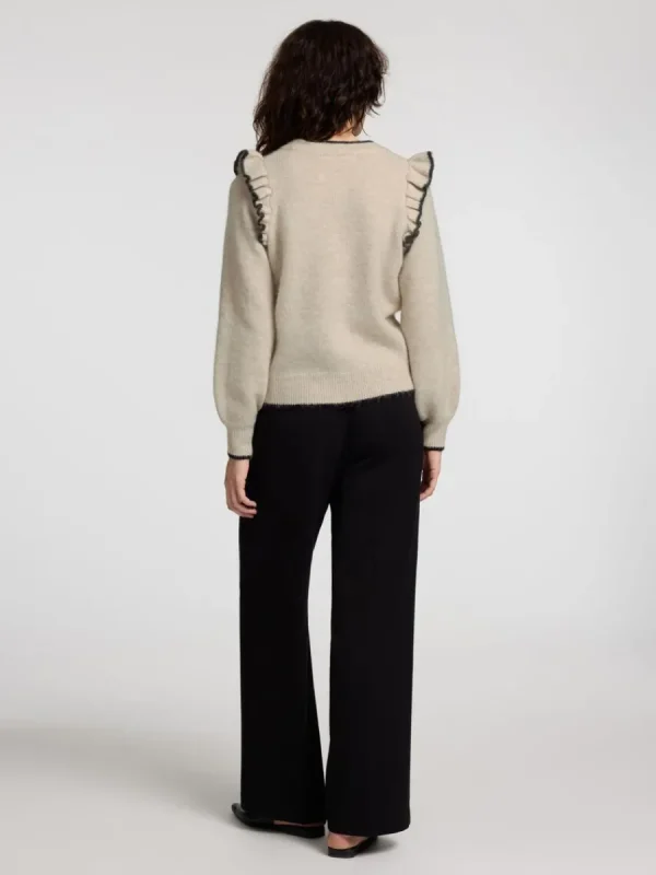 SELECTED VOLANGPRYDD TRÖJA Beige Clearance