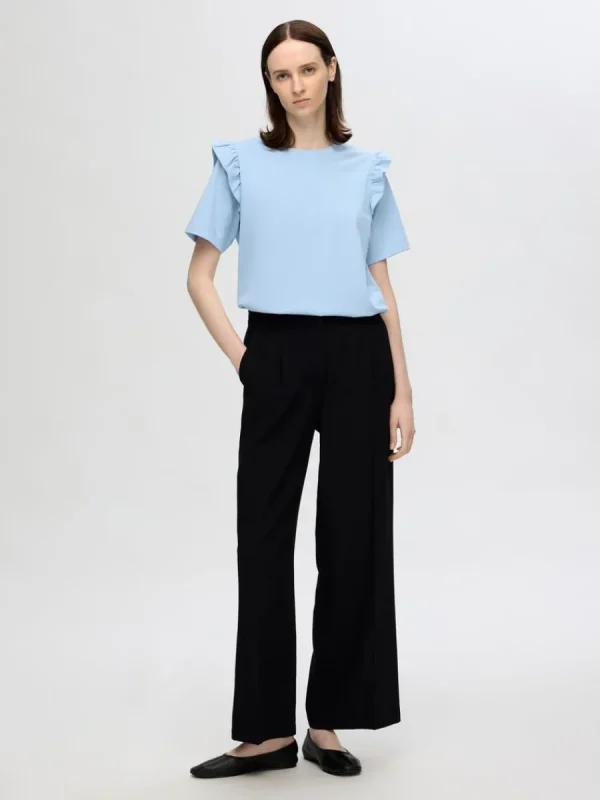 SELECTED VOLANGPRYDD T-SHIRT Blue Cheap