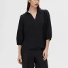 SELECTED V-RINGNING BLUS Black Hot