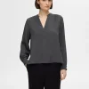 SELECTED V-RINGNING BLUS Grey Sale