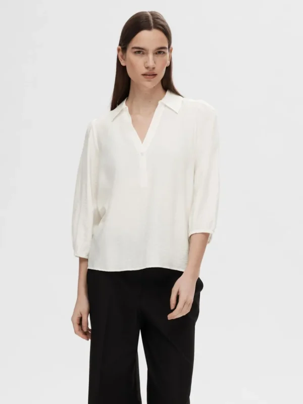 SELECTED V-RINGNING BLUS White Online