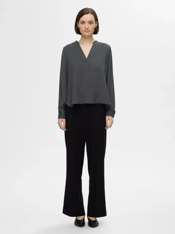 SELECTED V-RINGNING BLUS Grey Sale