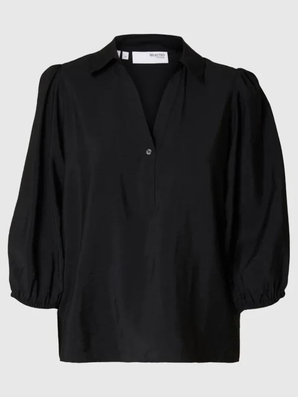 SELECTED V-RINGNING BLUS Black Hot
