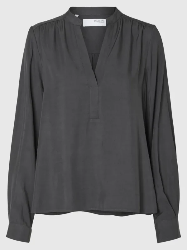 SELECTED V-RINGNING BLUS Grey Sale