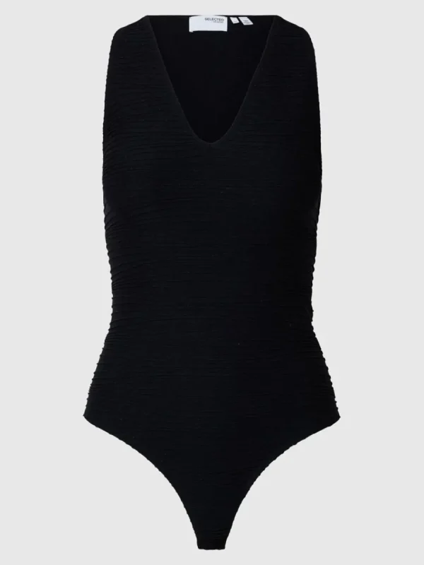 SELECTED V-RINGNING GLITTER BODY Black Outlet