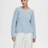 SELECTED V-RINGNING STICKAD TRÖJA Blue Best