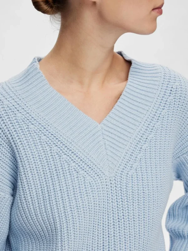 SELECTED V-RINGNING STICKAD TRÖJA Blue Best