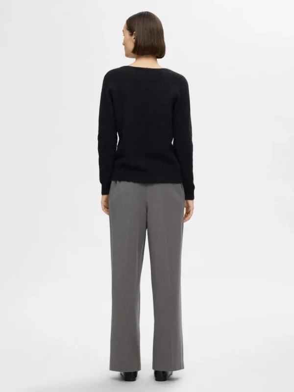 SELECTED V-RINGNING STICKAD TRÖJA Black Flash Sale