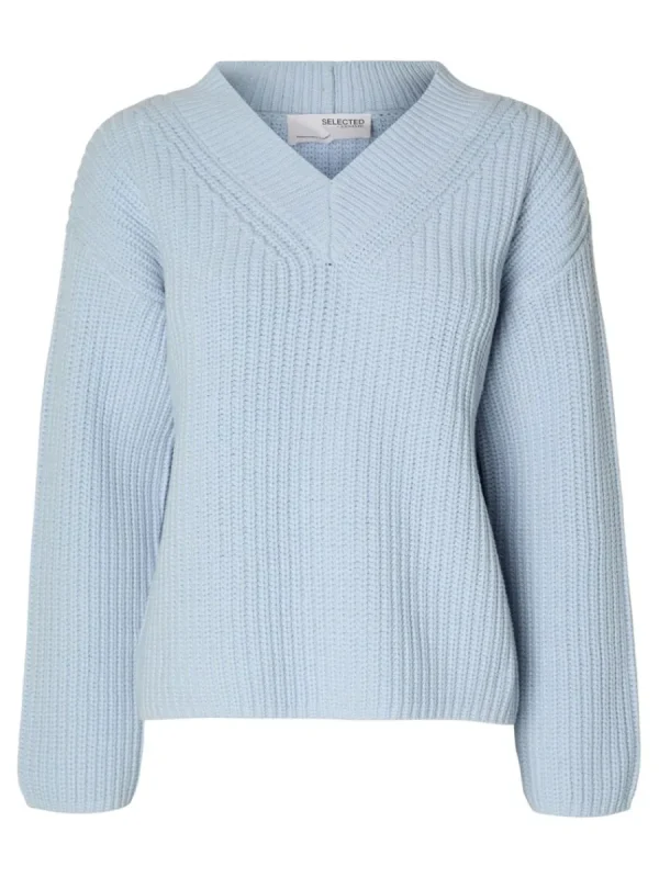 SELECTED V-RINGNING STICKAD TRÖJA Blue Best