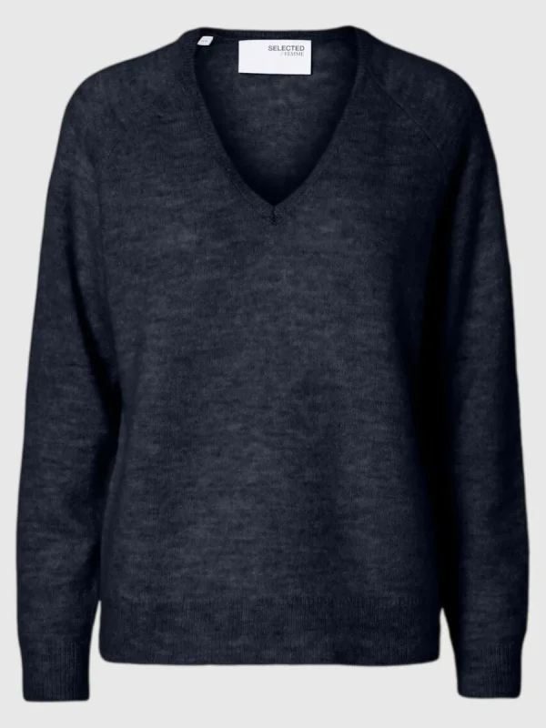 SELECTED V-RINGNING STICKAD TRÖJA Blue Best
