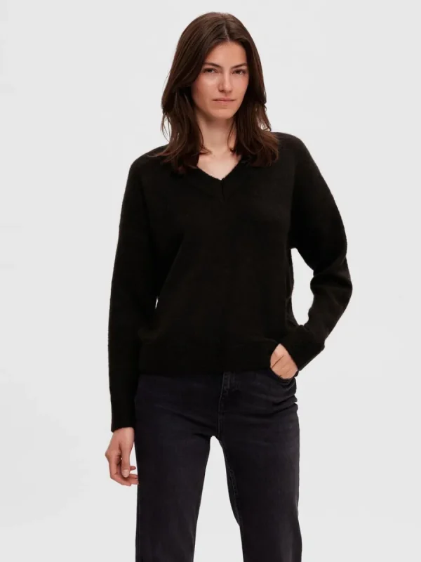 SELECTED V-RINGNING TRÖJA Black Clearance