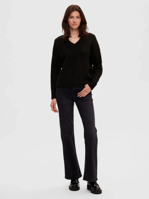SELECTED V-RINGNING TRÖJA Black Clearance