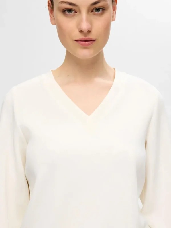 SELECTED V-RINGNING TRÖJA White Store