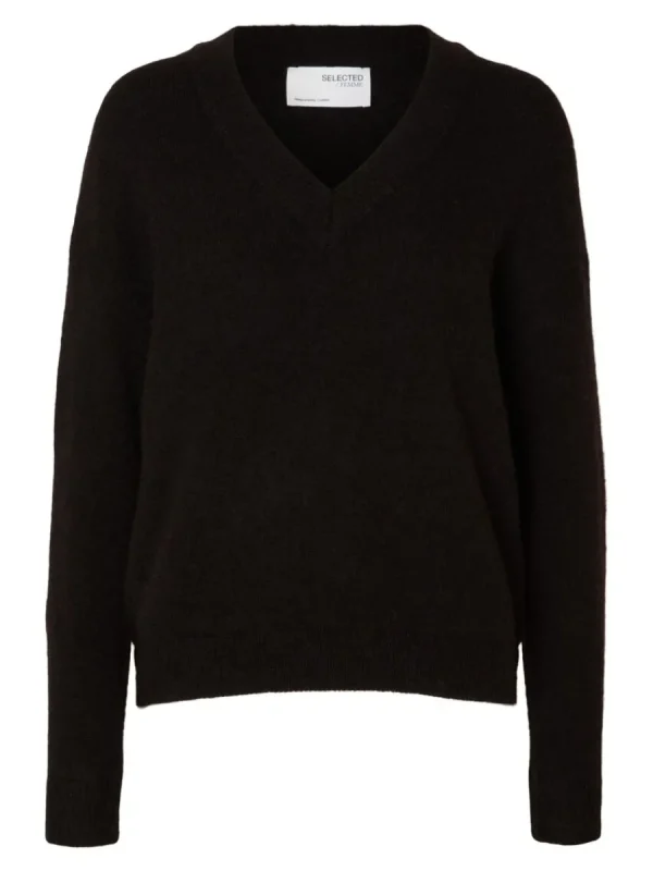 SELECTED V-RINGNING TRÖJA Black Clearance