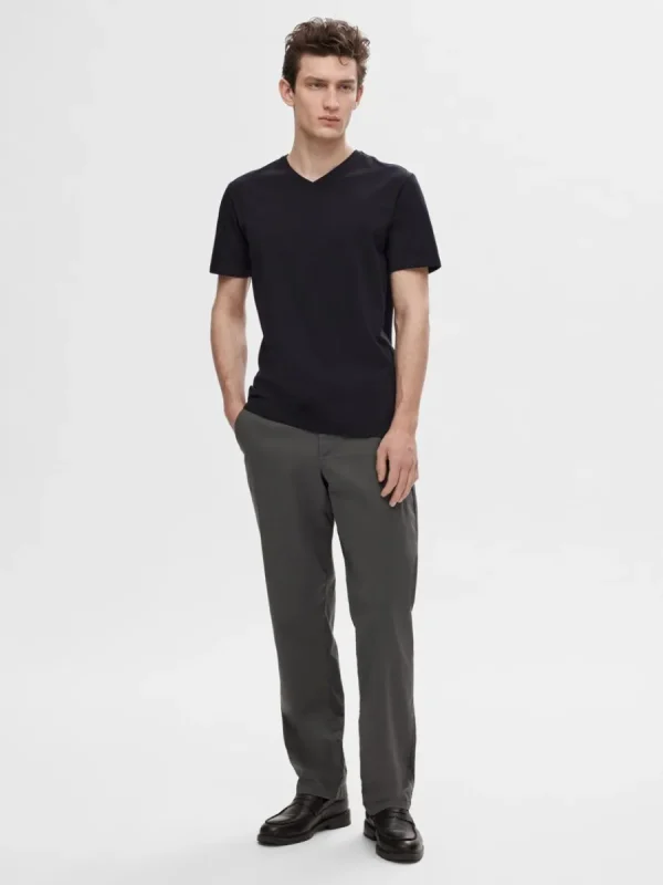 SELECTED V-RINGNING T-SHIRT Black Cheap