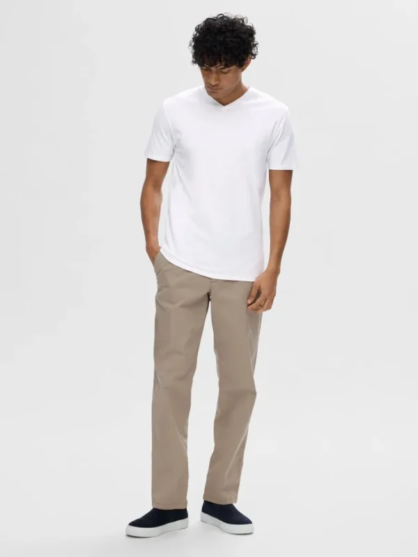 SELECTED V-RINGNING T-SHIRT White Discount