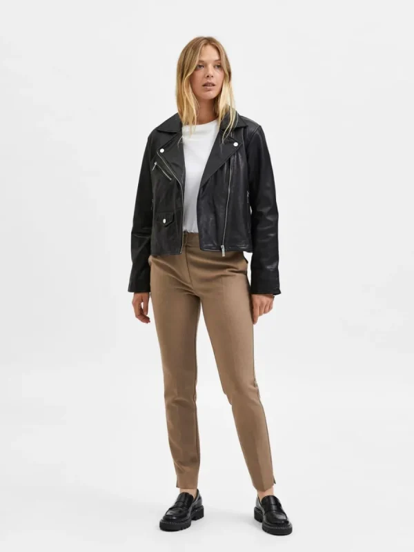 SELECTED VÄVD BYXOR Brown Hot