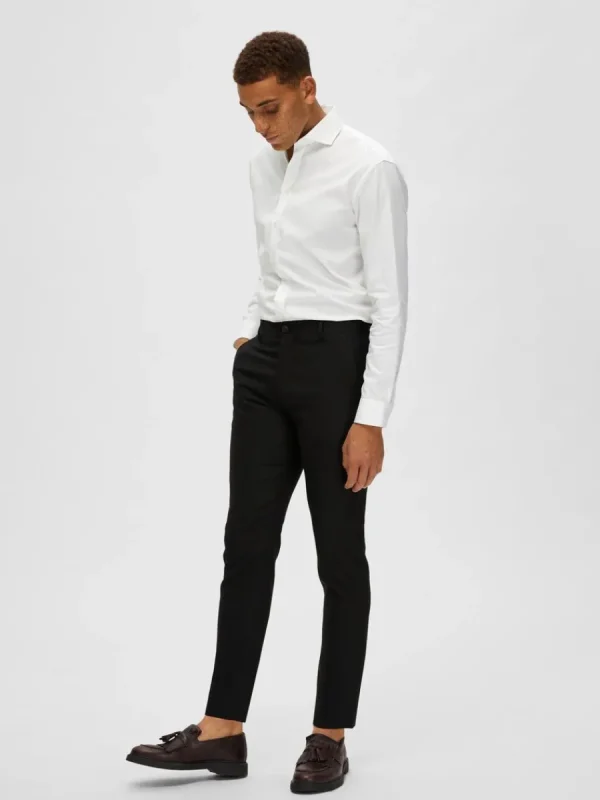 SELECTED VÄVD BYXOR Black Clearance