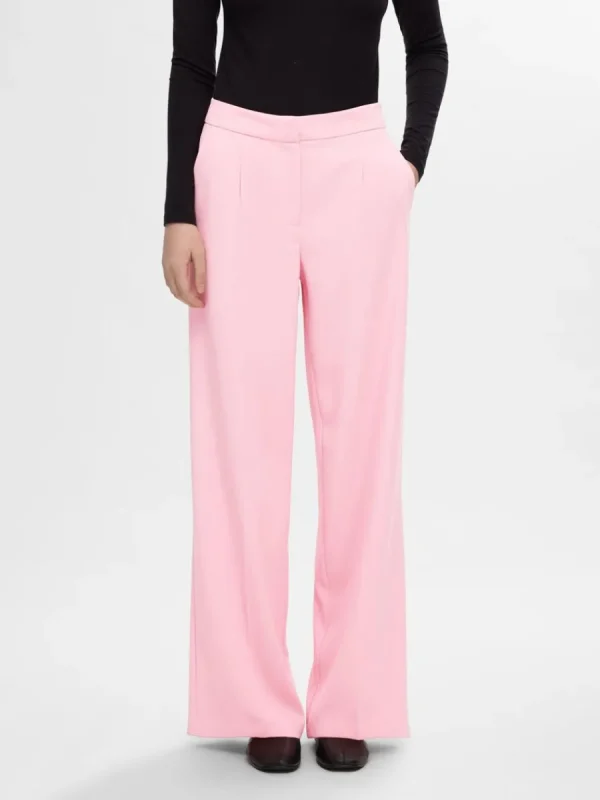 SELECTED VÄVD BYXOR MED VIDA BEN Pink Flash Sale
