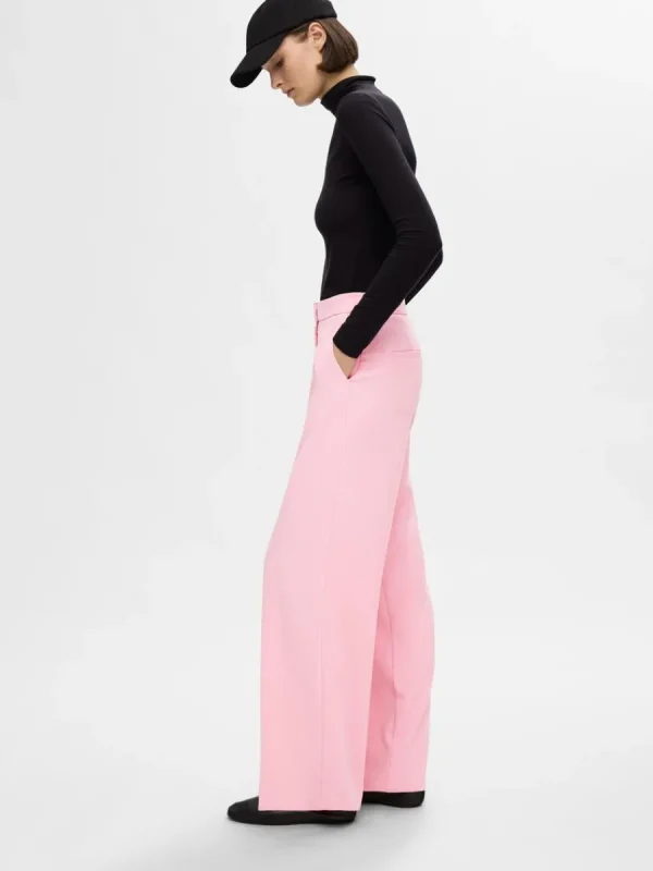 SELECTED VÄVD BYXOR MED VIDA BEN Pink Flash Sale