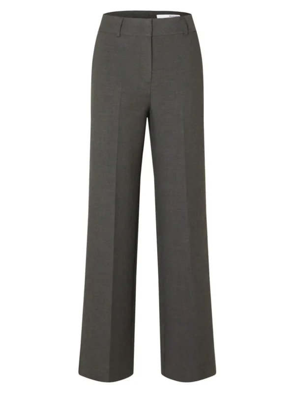 SELECTED VÄVD BYXOR MED VIDA BEN Grey Store