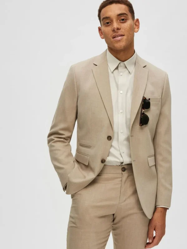 SELECTED VÄVD KAVAJ Beige Store