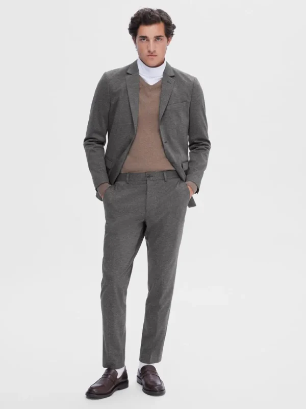 SELECTED VÄVD KOSTYMBYXOR Blue Sale