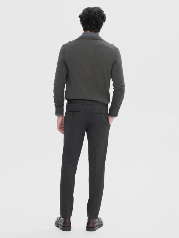 SELECTED VÄVD SLIM FIT BYXOR Grey Discount