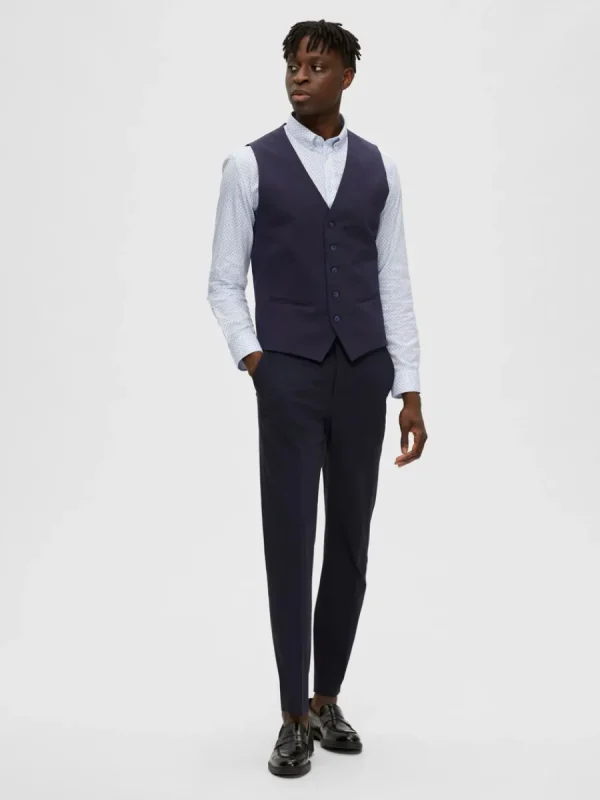 SELECTED VÄVD VÄST Blue Cheap