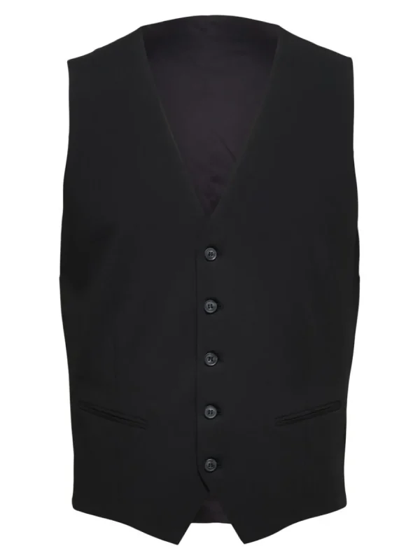 SELECTED VÄVD VÄST Black Cheap