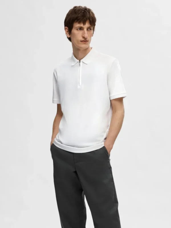 SELECTED ZIPPER PIKÉTRÖJA White Clearance
