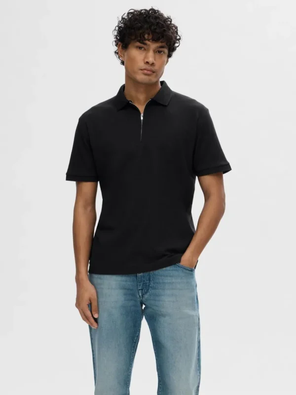 SELECTED ZIPPER PIKÉTRÖJA Black Outlet
