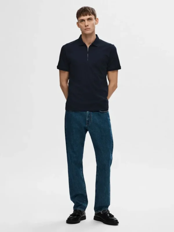 SELECTED ZIPPER PIKÉTRÖJA Blue Best Sale