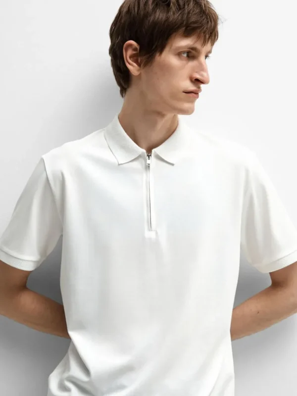 SELECTED ZIPPER PIKÉTRÖJA White Clearance