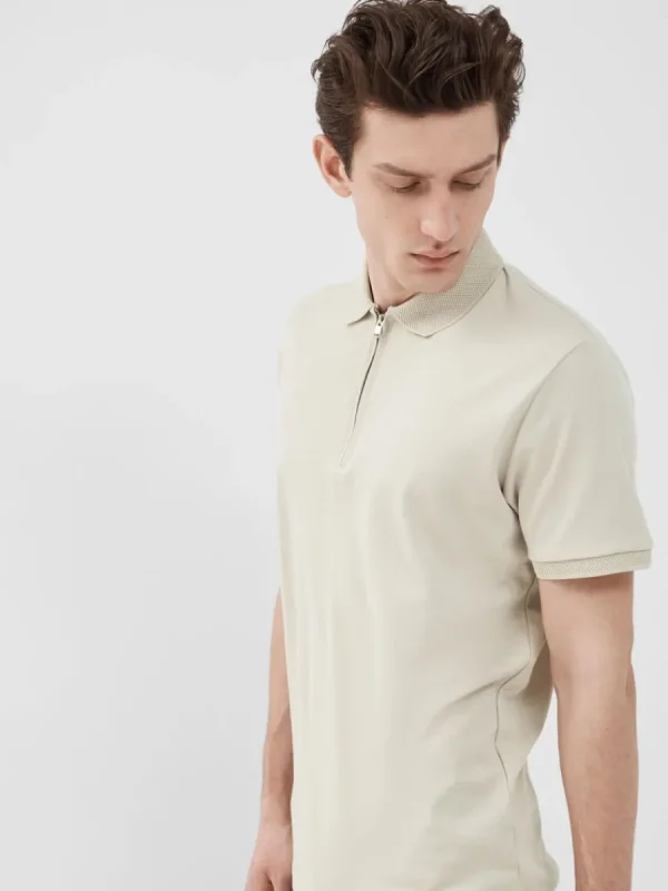 SELECTED ZIPPER PIKÉTRÖJA Beige Best