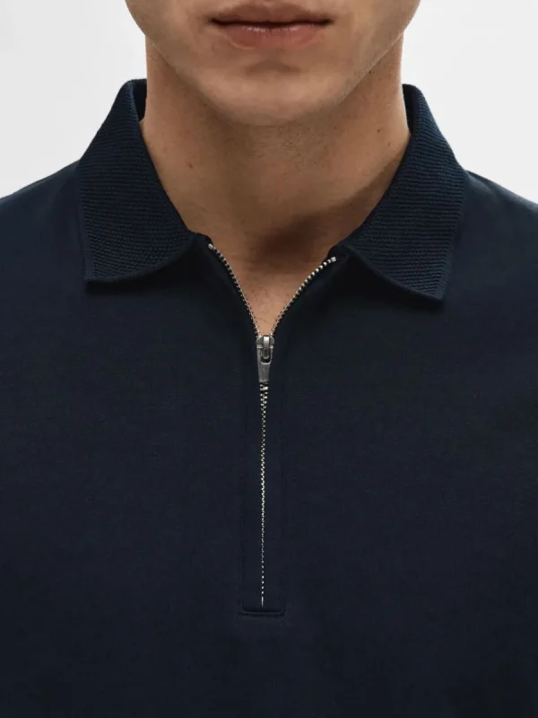 SELECTED ZIPPER PIKÉTRÖJA Blue Best Sale